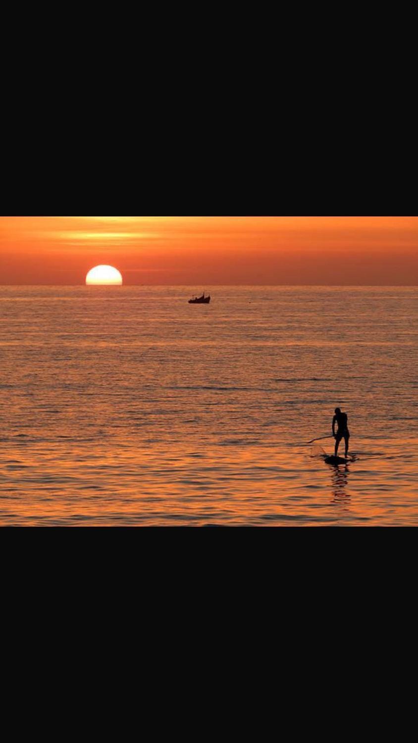 Beach, Sea view, Sunset
