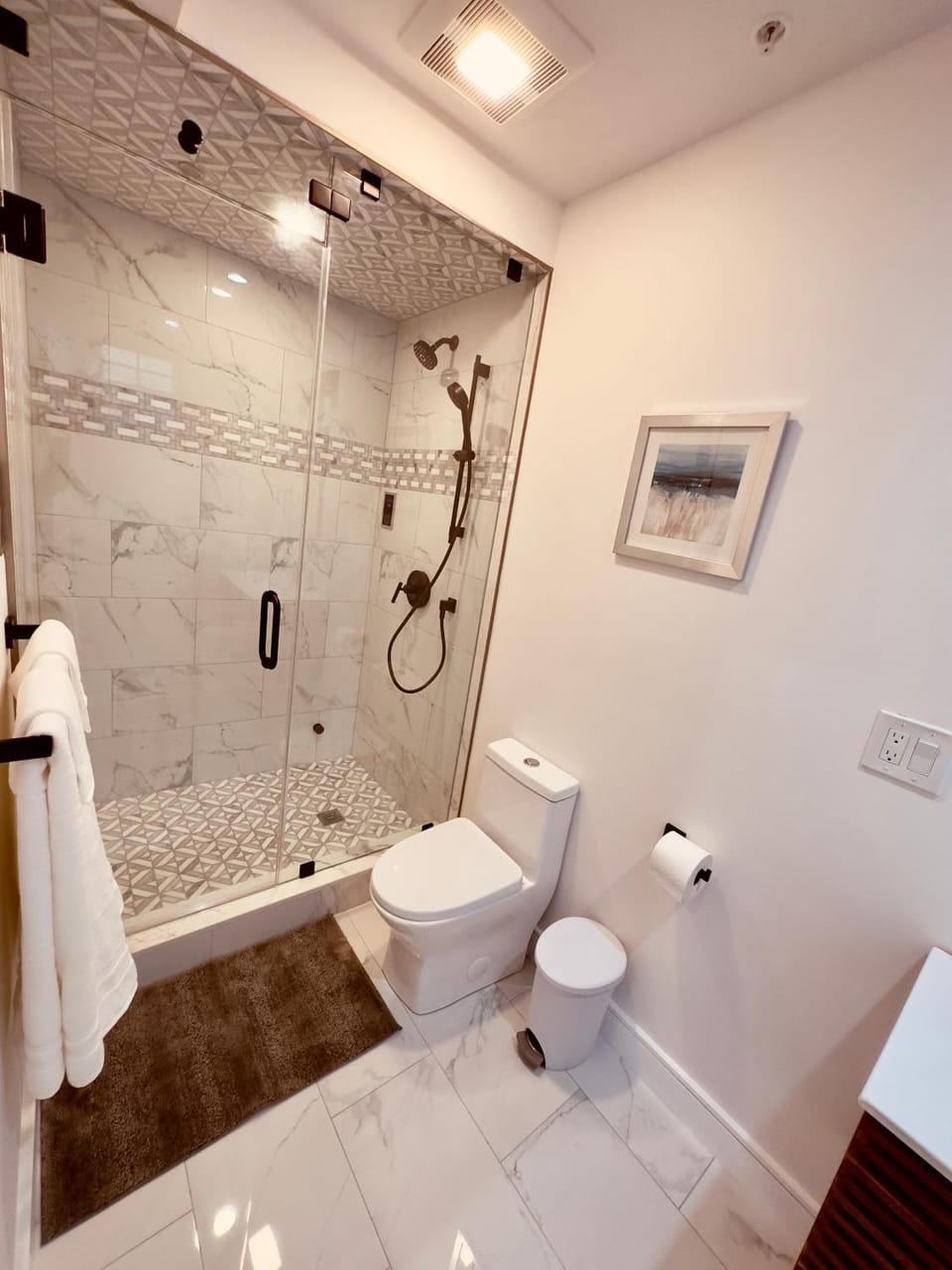Shower, Toilet, Bathroom, towels