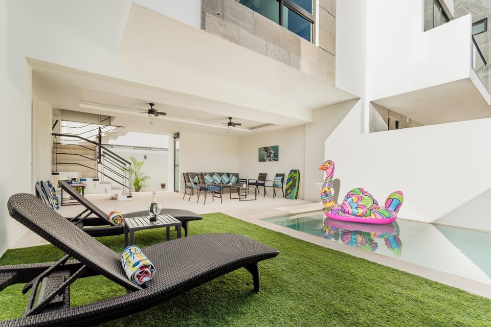 Patio, Garden, Pool view, Swimming pool, sunbed