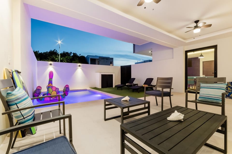Patio, Seating area, Pool view, Swimming pool, sunbed