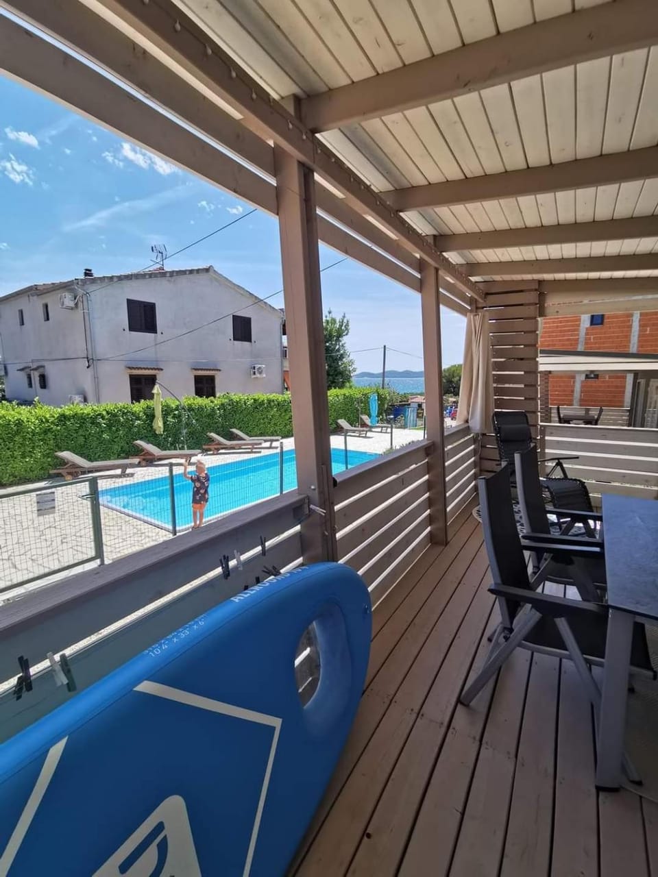View (from property/room), Balcony/Terrace, Pool view, Swimming pool