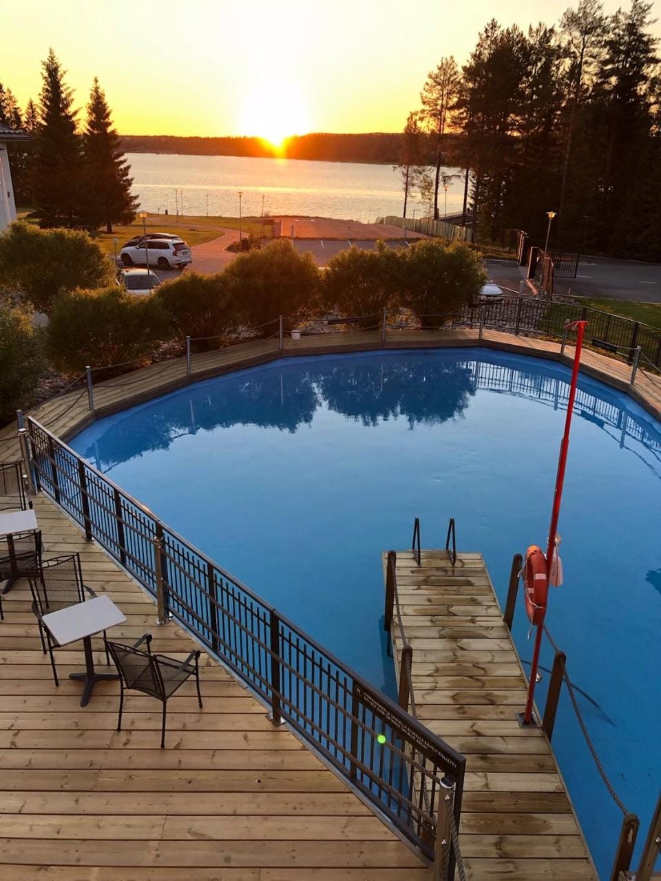 Natural landscape, Lake view, Pool view, Swimming pool, Sunset, Open Air Bath