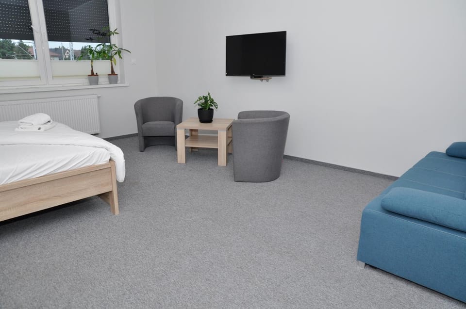 Bed, TV and multimedia, Photo of the whole room, Seating area, Bedroom