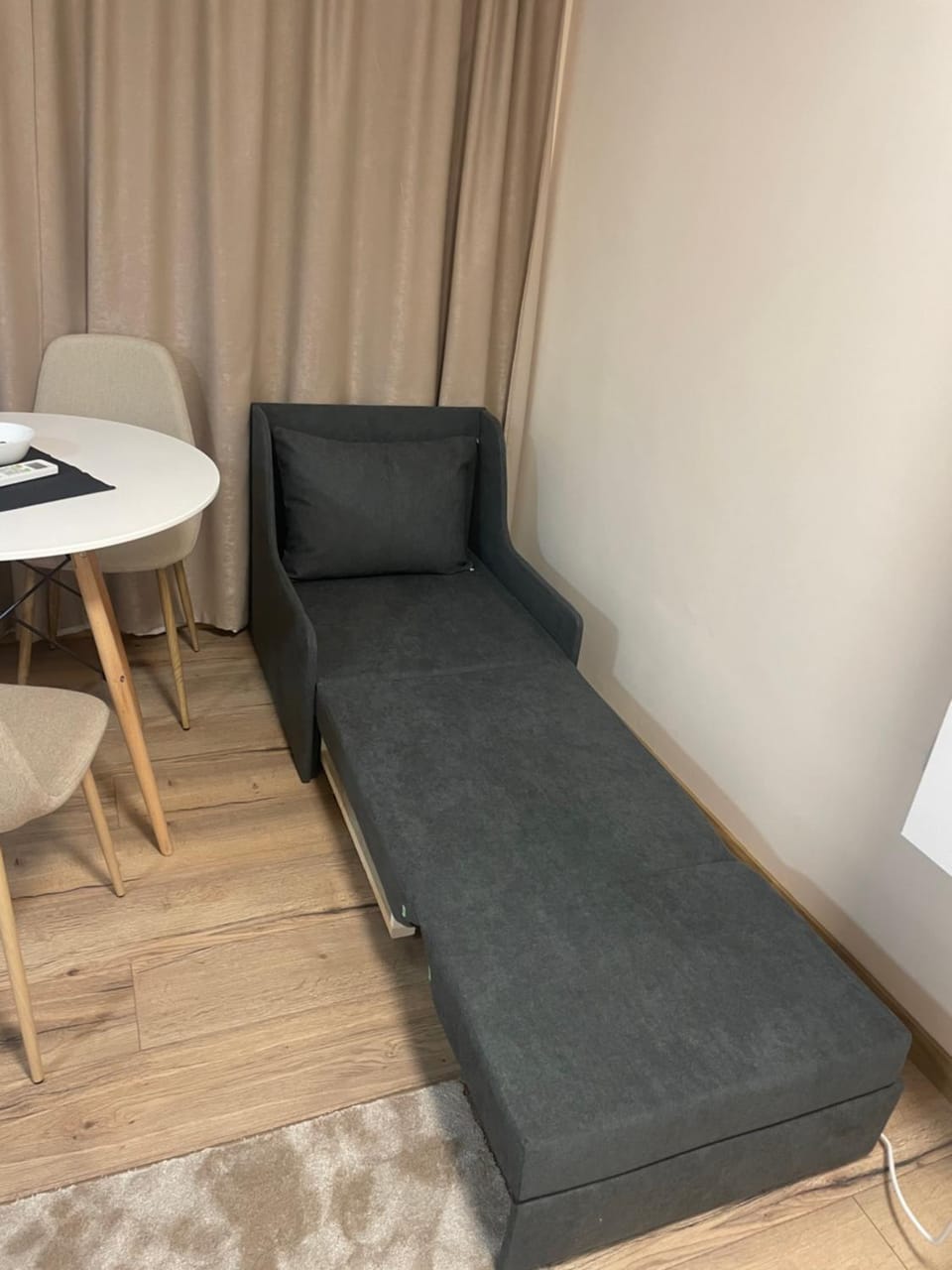 Bed, Living room, Seating area