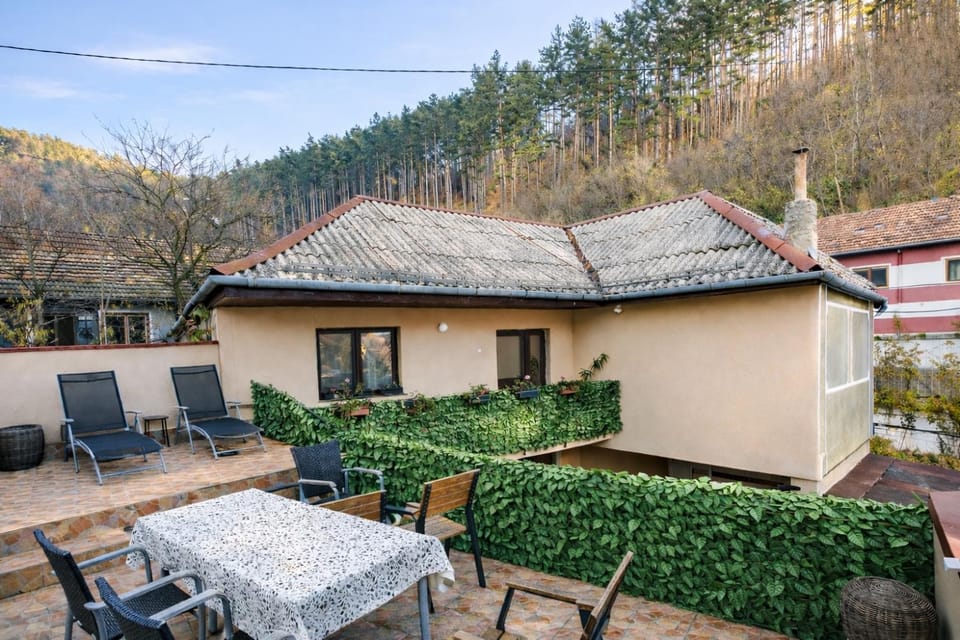Property building, Patio, Natural landscape, Mountain view