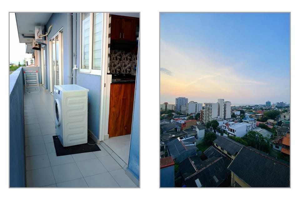 Balcony/Terrace, City view, washing machine