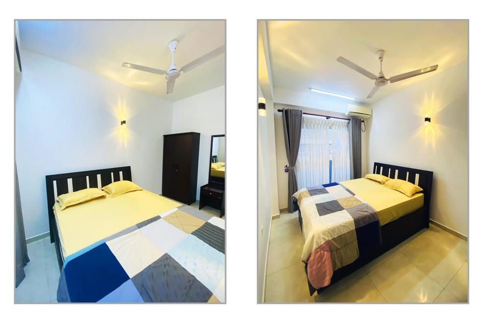 Bed, Bedroom, fireplace, air conditioner
