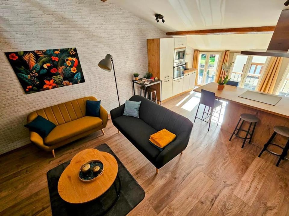 Kitchen or kitchenette, Living room, Dining area