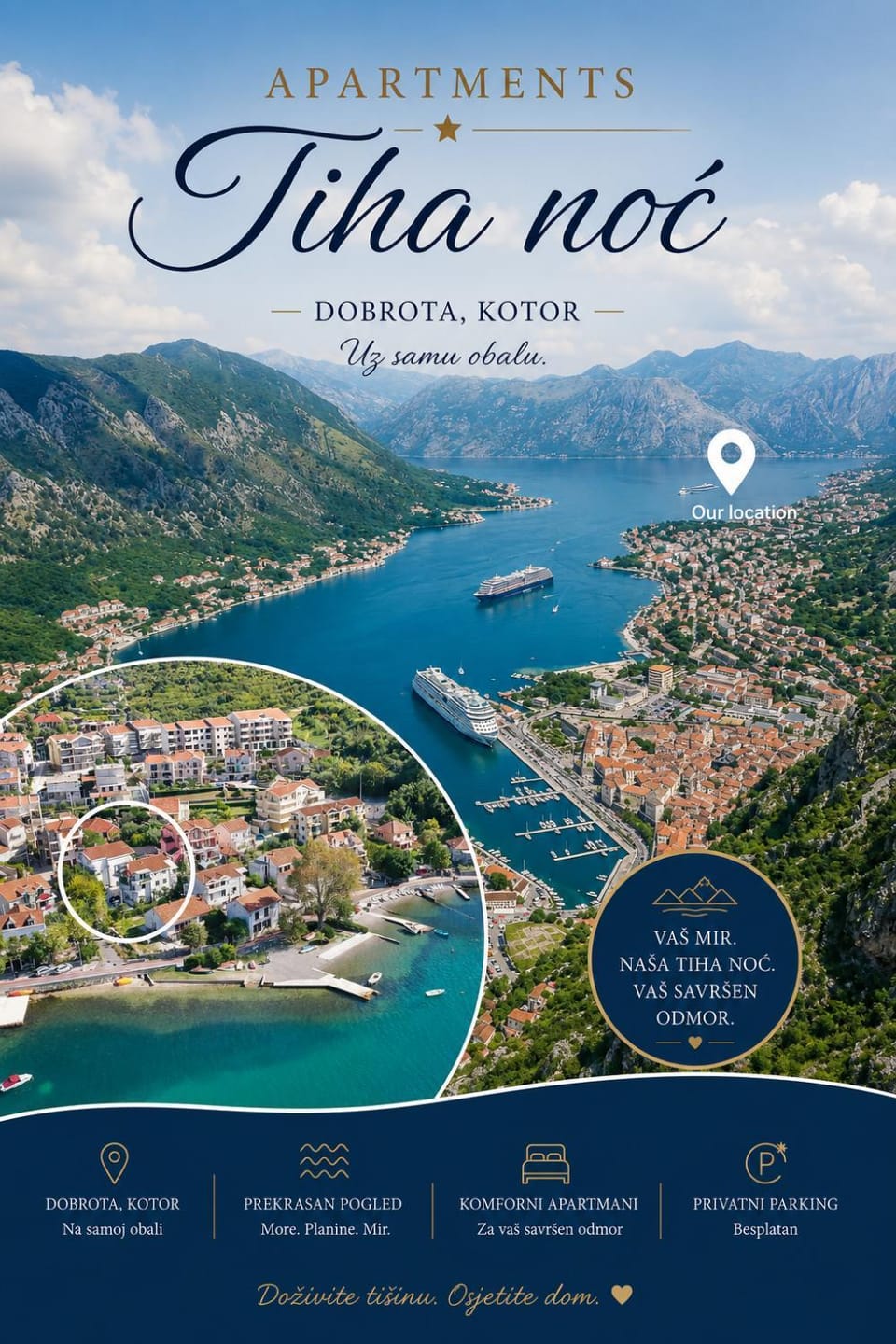 Apartments Tiha noć Kotor Apartment in Dobrota