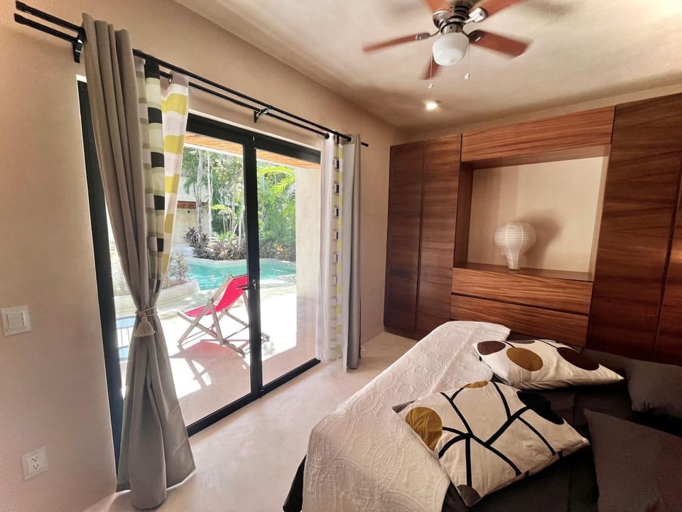 Photo of the whole room, Seating area, Bedroom, Pool view