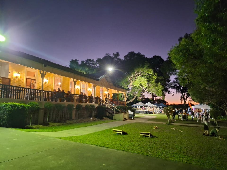 Property building, Night, Garden