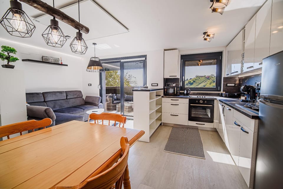 Kitchen or kitchenette, Living room, Seating area, Dining area, dishwasher, minibar, pet friendly, stove, toaster