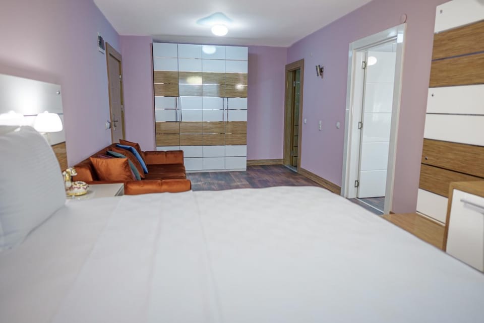 Bed, hair dresser, wardrobe