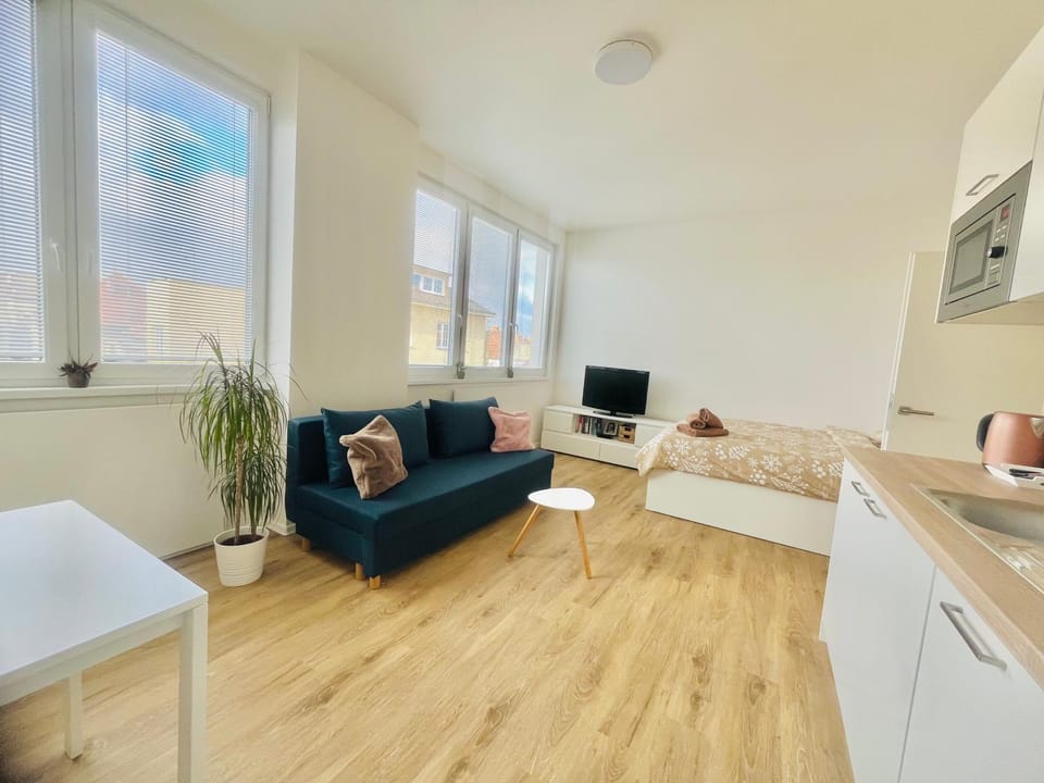 Bed, TV and multimedia, Living room, Seating area, Bedroom