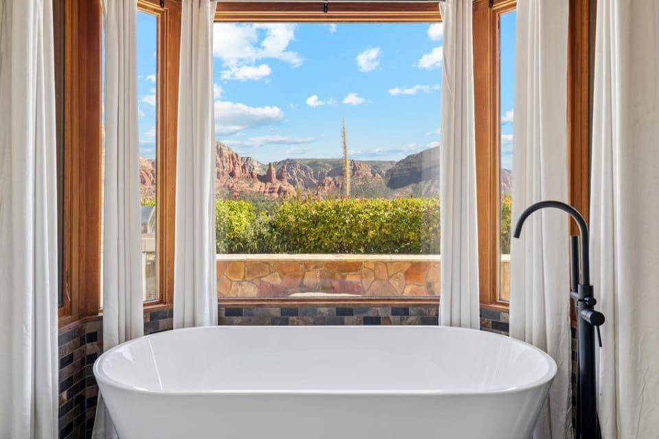 Natural landscape, Bathroom, Mountain view