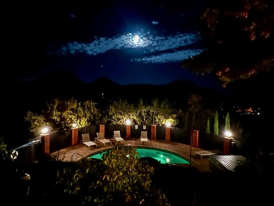 Natural landscape, Garden, Pool view, Swimming pool