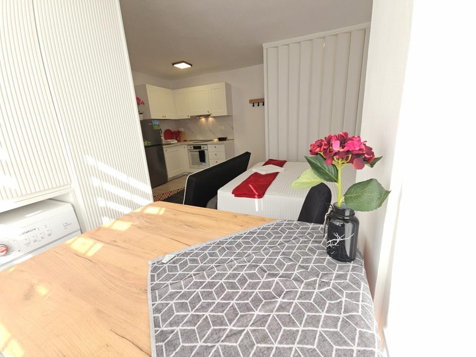 Bed, Kitchen or kitchenette, Living room, Photo of the whole room, Seating area, Dining area, Bedroom