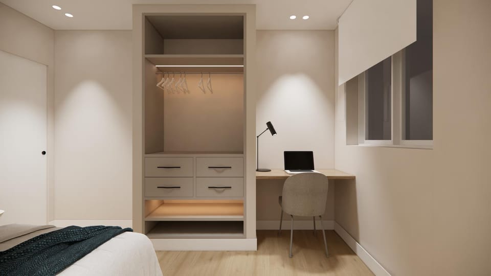 Bed, Photo of the whole room, Bedroom, wardrobe