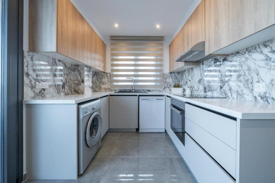 Kitchen or kitchenette, dishwasher, washing machine
