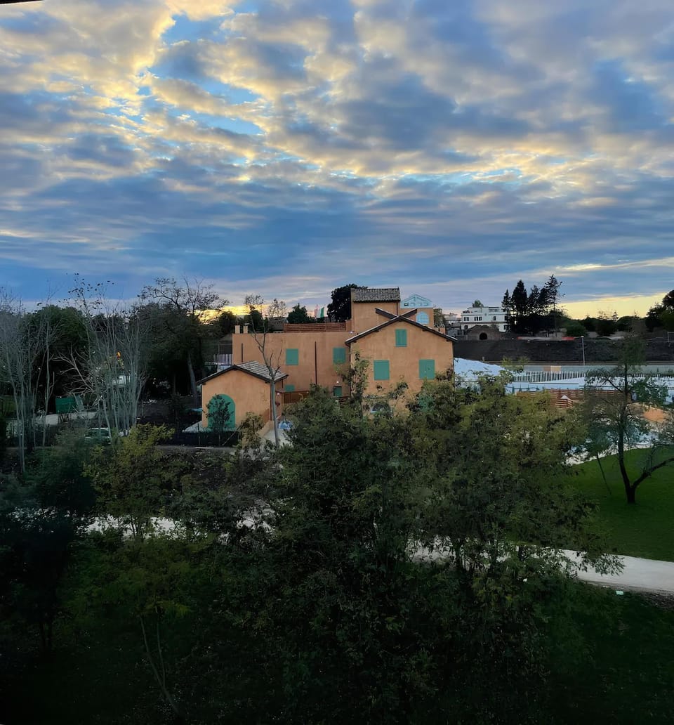 Property building, Natural landscape, Sunset