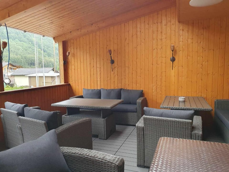 Property building, Balcony/Terrace, Seating area