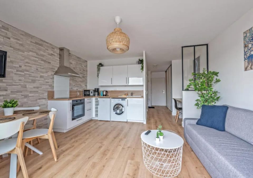 Living room, kitchen