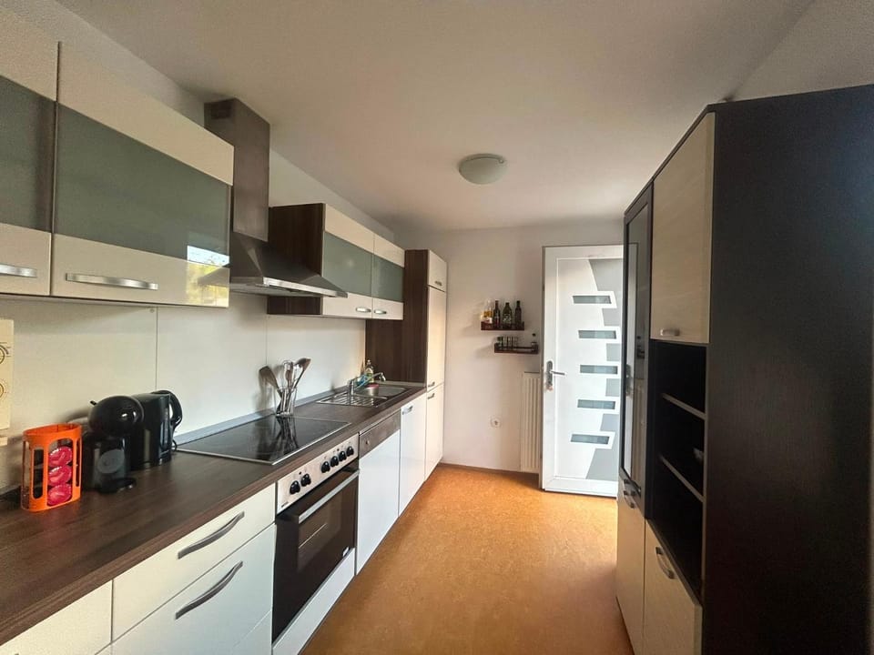 Kitchen or kitchenette, dishwasher, oven