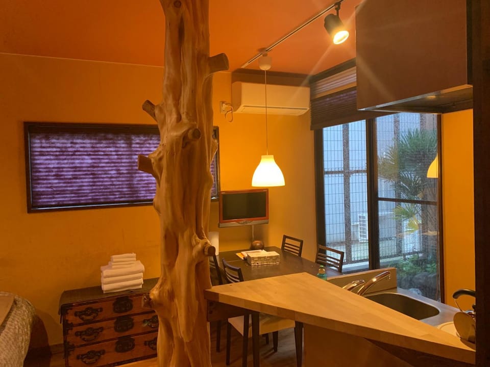 Kitchen or kitchenette, Dining area, Garden view