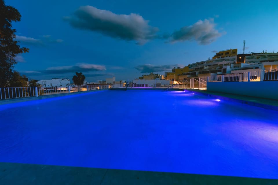 Night, Swimming pool, Swimming pool