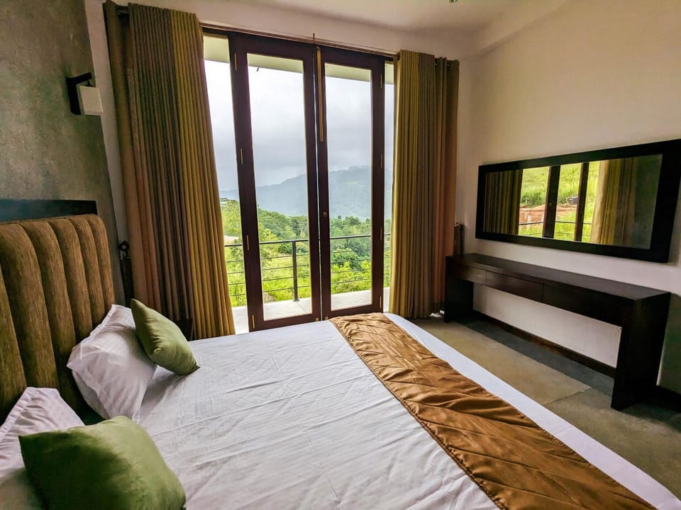 Bed, Natural landscape, Bedroom, Mountain view