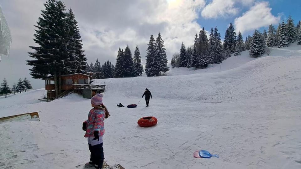 Patio, Winter, Skiing