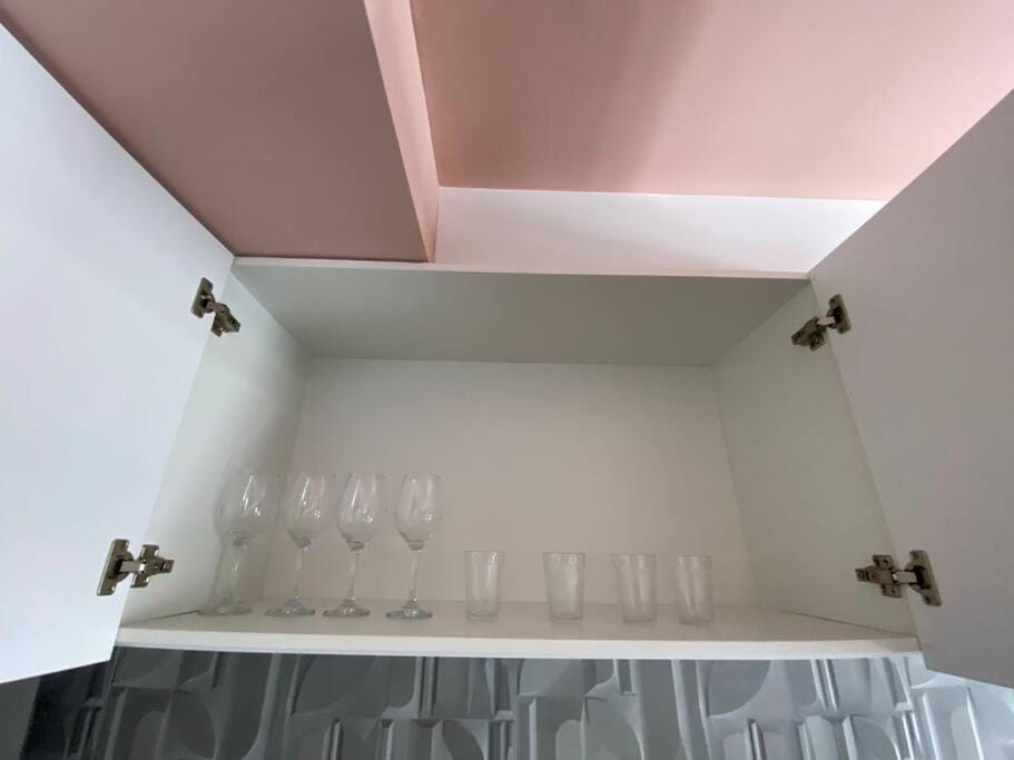 Kitchen or kitchenette, microwave