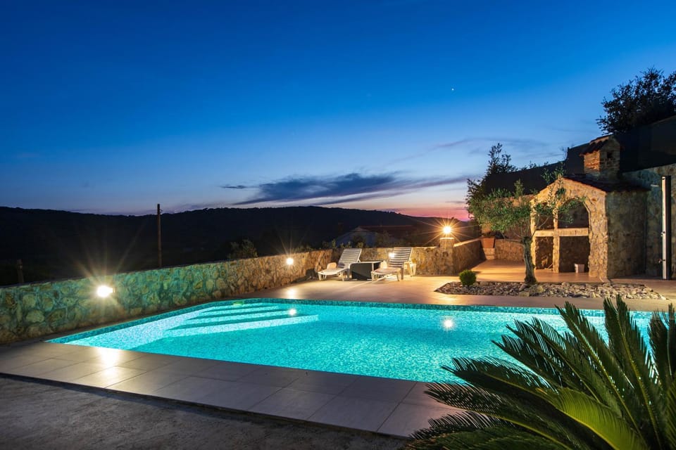 Pool view, Swimming pool, Swimming pool, Sunset