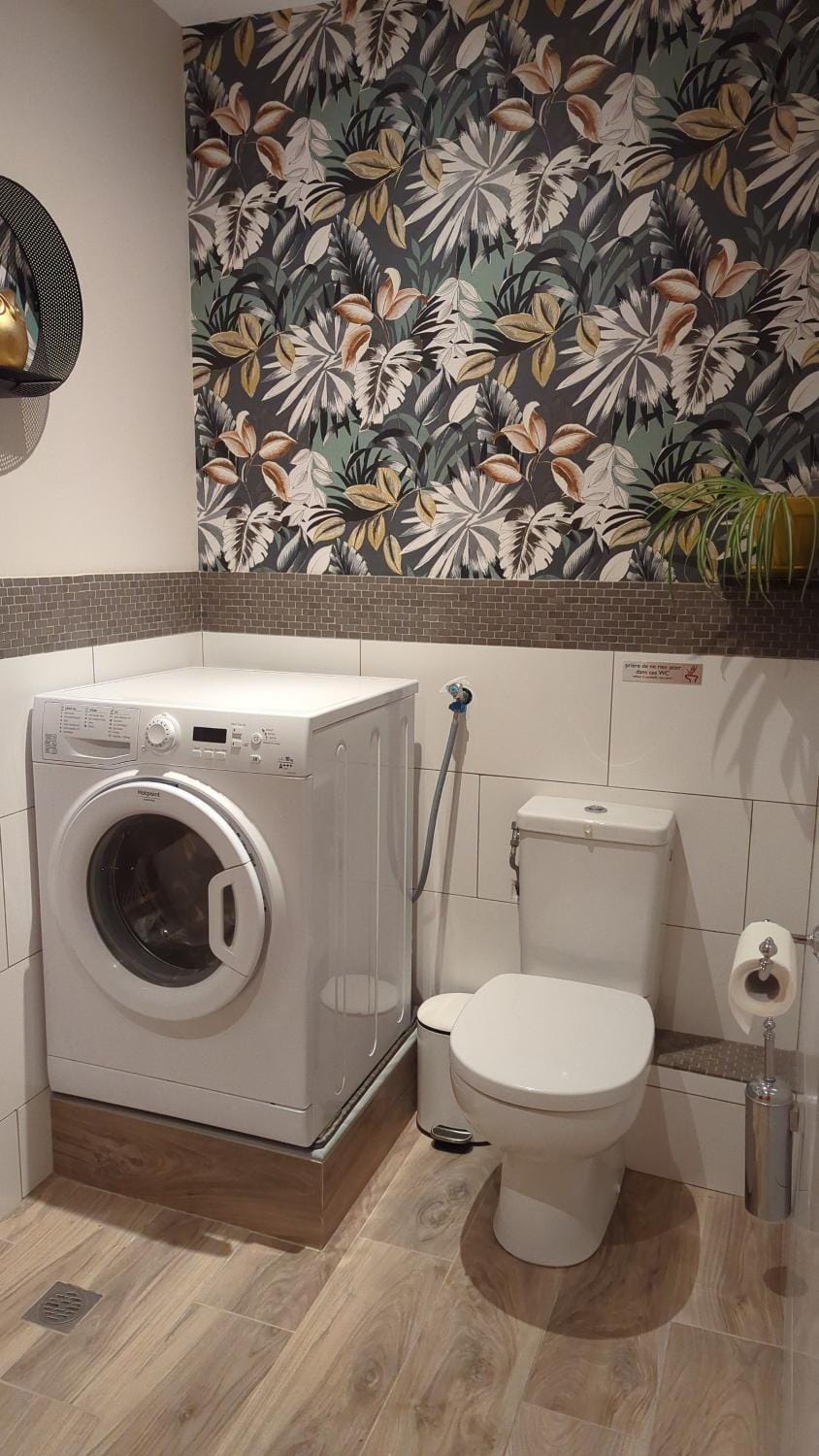 Toilet, washing machine