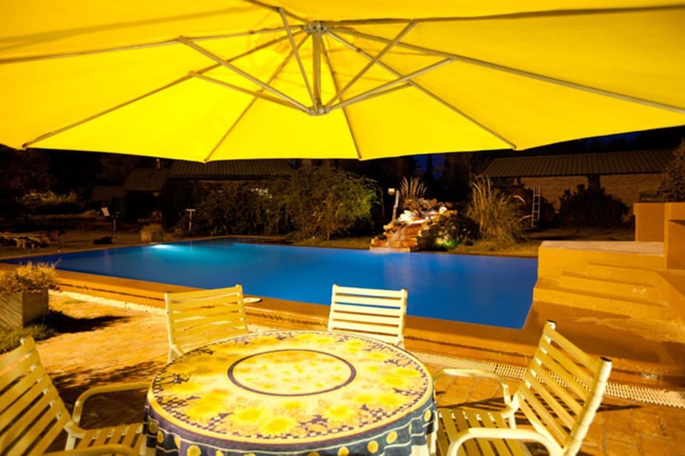 Patio, Night, Swimming pool