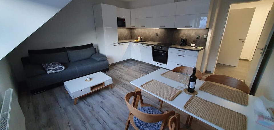 Kitchen or kitchenette, Living room, Dining area