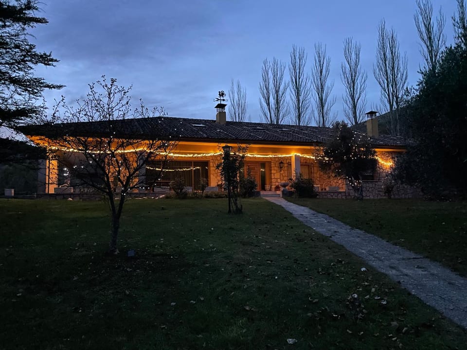 Property building, Night, Natural landscape, Garden, Garden view
