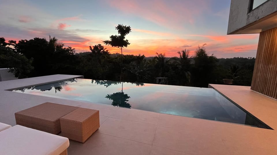 Pool view, Sunset