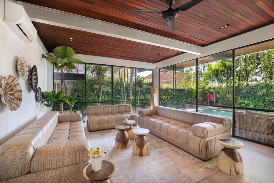 Living room, Seating area, Pool view, sunbed