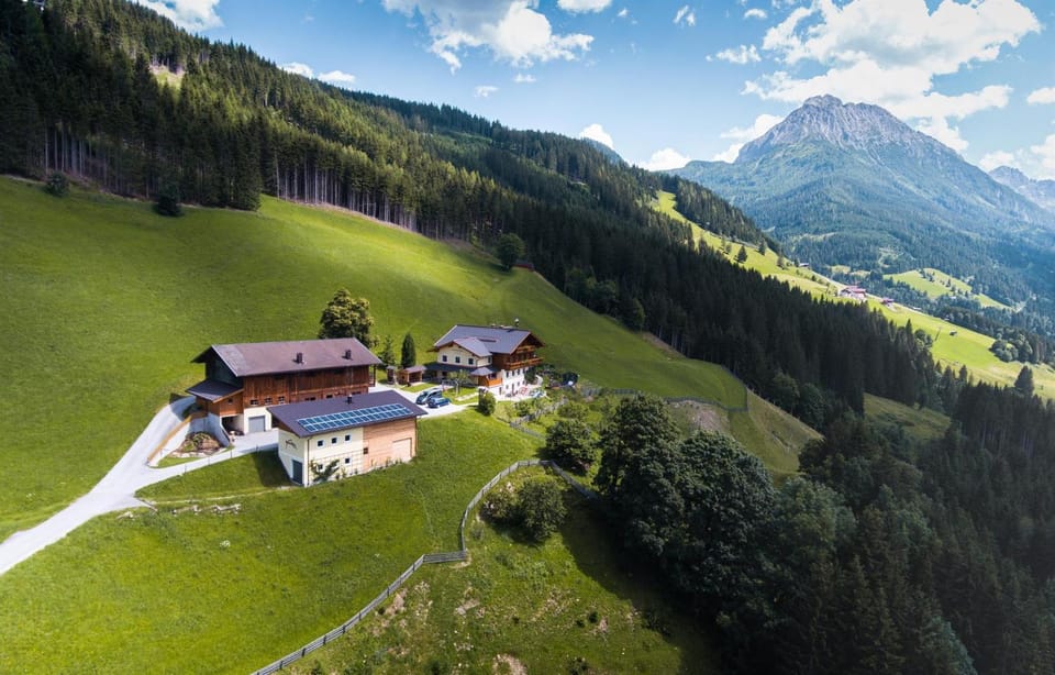 Property building, Spring, Bird's eye view, Mountain view
