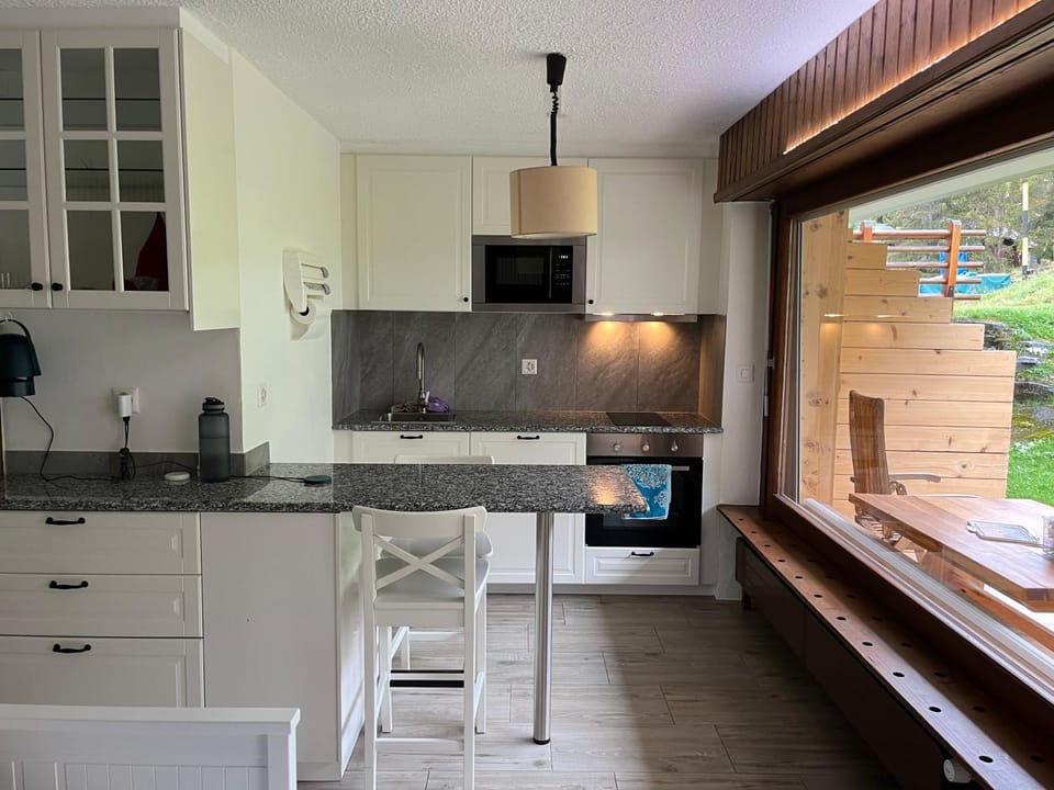 Kitchen or kitchenette, Dining area, dishwasher, minibar, pet friendly, stove