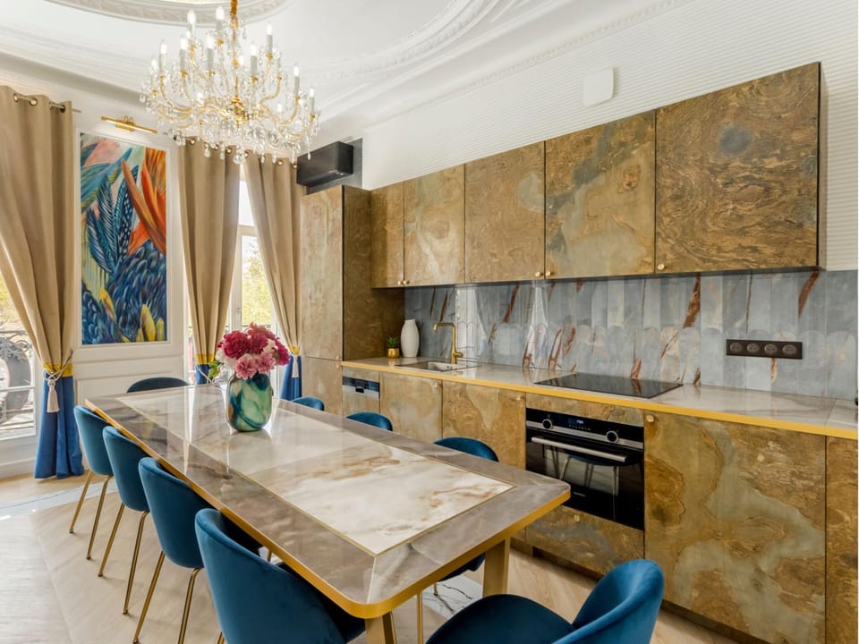 Kitchen or kitchenette, Dining area, oven, stove, kitchen