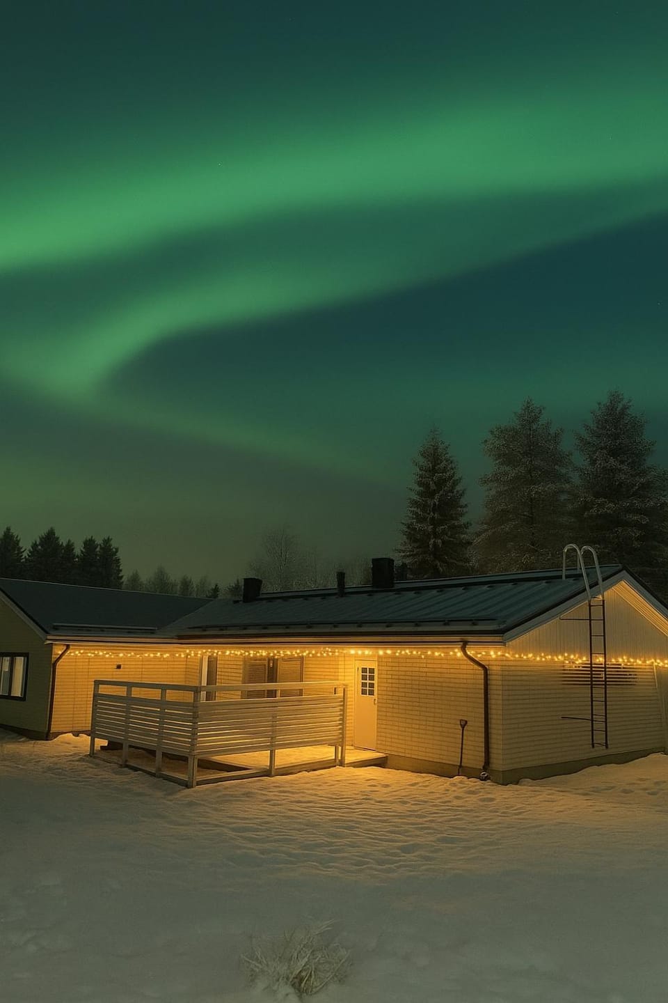 Property building, Night, Natural landscape, Winter