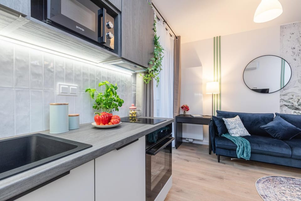 Kitchen or kitchenette, Living room, Seating area, dishwasher, oven