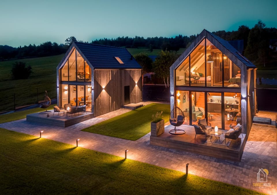 Property building, Patio, Night, Garden view