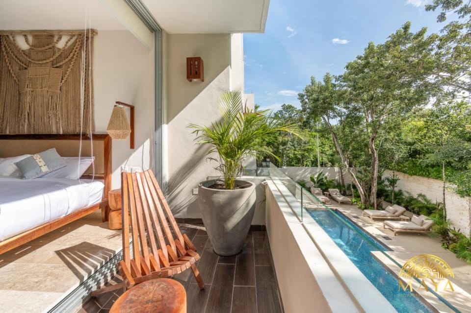 NHOA 209B Lux 1BR Condo Pool View in Aldea Zama House in Tulum