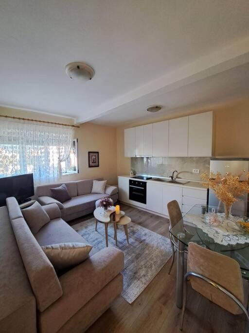 Kitchen or kitchenette, Living room, Dining area