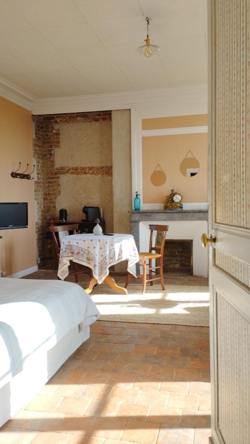 Bed, TV and multimedia, Living room, Photo of the whole room, Decorative detail, Seating area, Bedroom, Breakfast