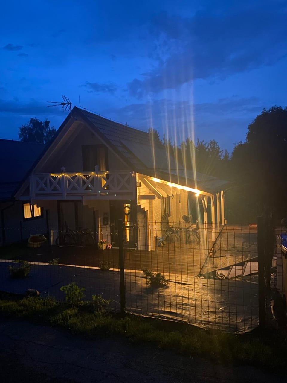 Property building, Night, Balcony/Terrace