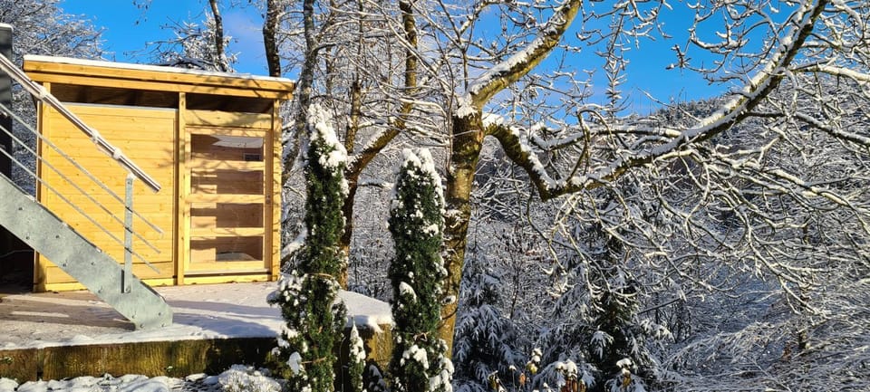 Day, Natural landscape, Winter, Garden, Sauna, Balcony/Terrace, Mountain view